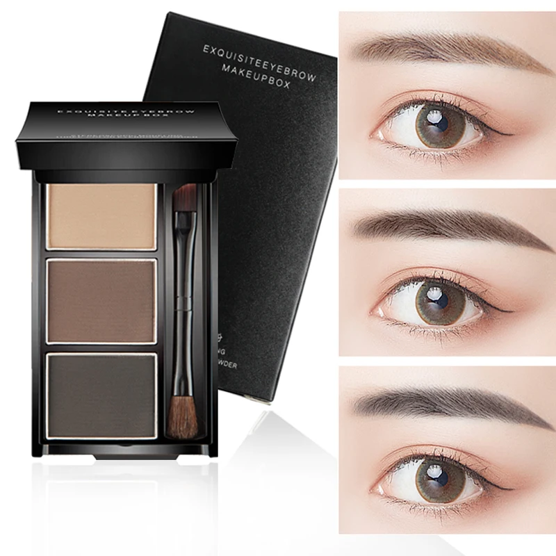 Brow powder natural powder waterproof eyebrow enhancer eyebrow brush lasting makeup eyebrow enhancer 3 colors Brow powder natural powder waterproof eyebrow enhancer eyebrow brush lasting makeup eyebrow enhancer 3 colors