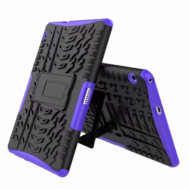 Двойная защита(TPU+ PC) чехол с откидной подставкой для huawei MediaPad T3 10 AGS-L09/W09/L03 9," планшет Funda Чехол+ пленка+ ручка - Цвет: Фиолетовый