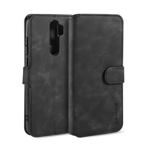 Для Xiaomi Redmi Note 8 Pro Чехол для телефона кожаный флип-чехол для Redmi Note 8 чехол Ретро Бизнес Caso с функцией подставки - Цвет: black phone case