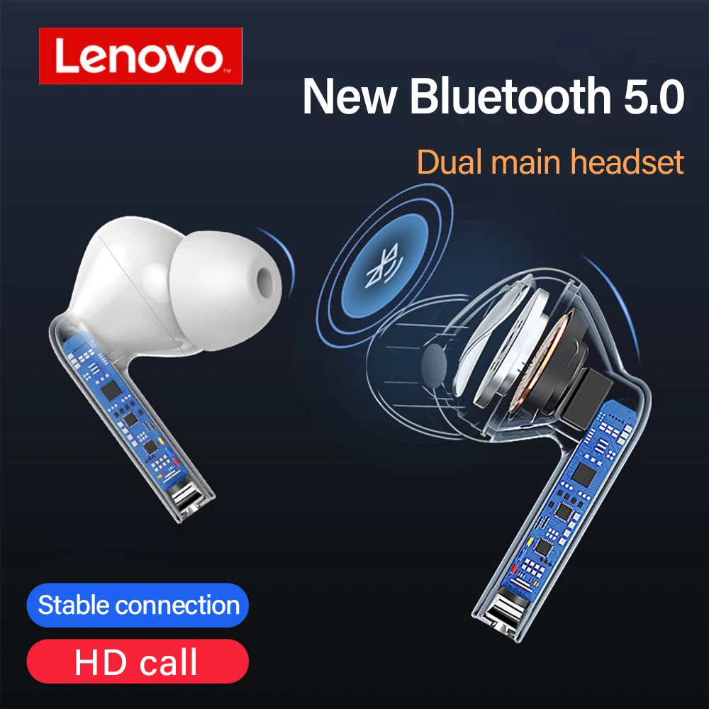 Original Lenovo XT90 TWS Wireless Earphone Bluetooth 5.0 Dual Stereo Bass Touch Control Long Standby 300mAH for iphone 12