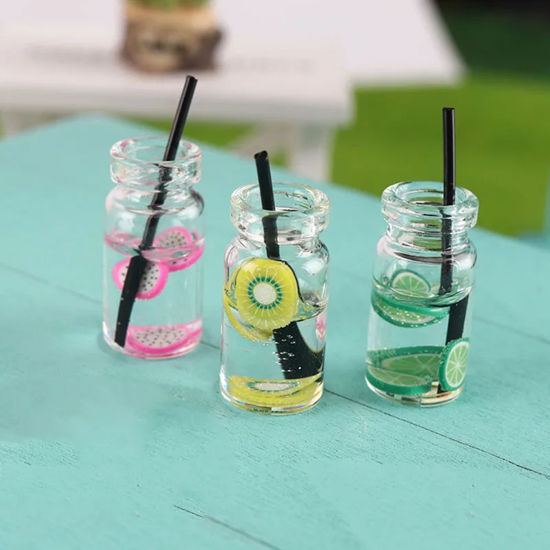 Doll home scene Mini Lemon Fruit Tea Cup Simulation Drinks Model Dollhouse Miniature Accessories 1:12 scale Decoration toy |