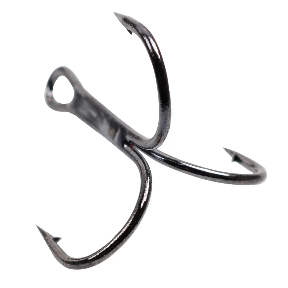 

Carbon Steel Treble Hook, Black Nickel Hook, 2, 4, 6, 8, 10, Fishing HOOKS 10Pcs/BAG