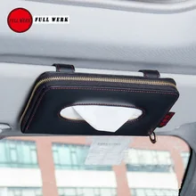 Многофункциональный автомобильный Стайлинг солнцезащитный козырек тканевая коробка для спинки сиденья висящая бумажная коробка для хранения креативный кожаный чехол для салфеток зажим для фиксации