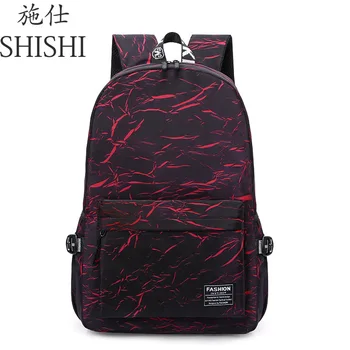 

Backpack New Casual Backpack Men and Women Printed Fashion Large Capacity Waterproof Nylon Bag Cool Student Bag