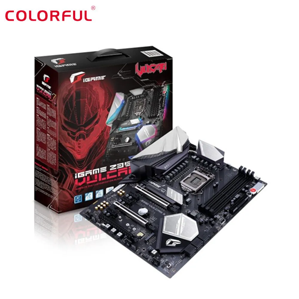 Красочная игровая Z390 Vulcan X V20 материнская плата по стандарту ATX LGA1151 Интерфейс двухканальный DDR4 Gigabit LAN M.2 Интерфейс материнская плата Красочная игровая Z390 Vulcan X V20 материнская плата по стандарту ATX LGA1151 Интерфейс двухканальный DDR4 Gigabit LAN M.2 Интерфейс материнская плата