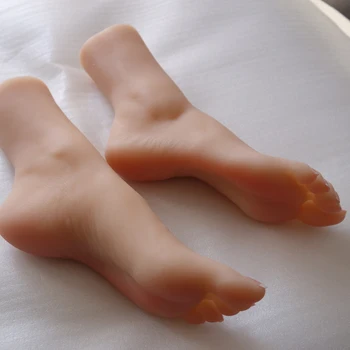 

22cm Size 36 1pair Realistic Female Silicone Mannequin Foot Display Shoes Socks Women Model Foot Manicure Decorate Teaching