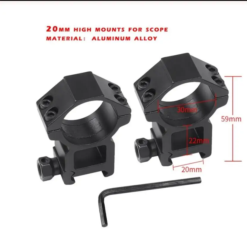 20mm high mounts T-Eagle 1-10x30 тактический прицел для AirRifle sniper охотничья Оптика прицел для стрельбы и на открытом воздухе - Цвет: 20mm high mounts