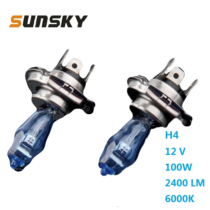 A Pair Car Halogen Headlight Bulb HOD H4 Super White 12V 90/ 100W 6000K 2400 LM Auto Accessories | Автомобили и мотоциклы
