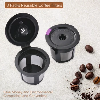 

3pcs Coffee Capsules Filter Cup Coffee Filter Cup Reusable Coffee Capsule Pods Refilling Filter For Nespresso Refillable Univers