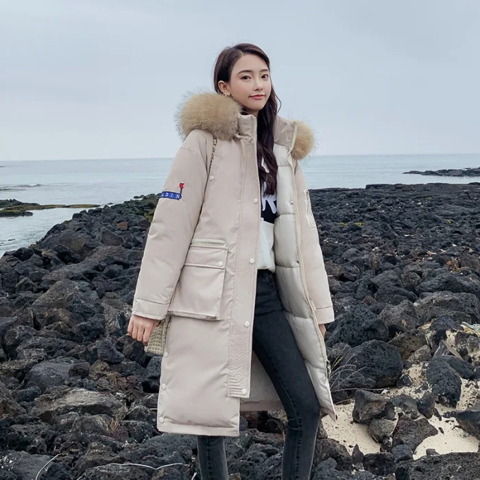 

Photo Shoot South Korea Dongdaemun Autumn New Style Women's Loose-Fit over-the-Knee Cotton Overcoat INS Online Celebrity AliExpr