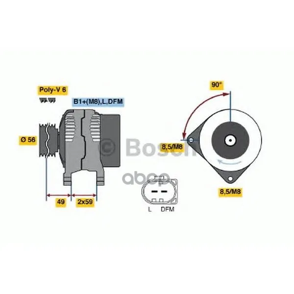 Генератор 14v 70a 0124315003 Bosch арт. 0124315003