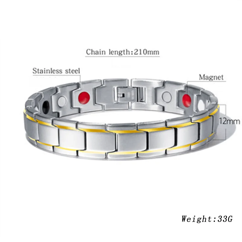 Модные магнитные браслеты из нержавеющей стали, энергетический 3 в 1 браслет для женщин и мужчин, мужской Энергетический Браслет