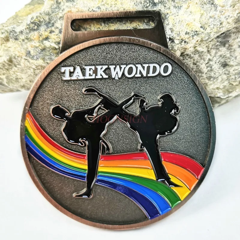 

Taekwondo champion martial arts medal metal competition champion gold silver bronze club kindergarten factory sports competition