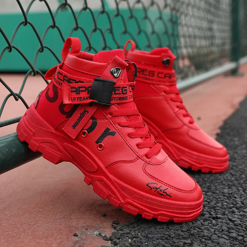 

2019 Autumn And Winter New Style Thick Bottomed High-top Board Shoe Korean-style Versatile Athletic Shoes Men Cool Casual Shoes