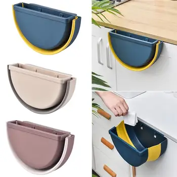 

Folding Waste Bin Kitchen Cabinet Door Hanging Trash Bin Trash Can Wall Mounted Trashcan for Bathroom Toilet Waste Storage