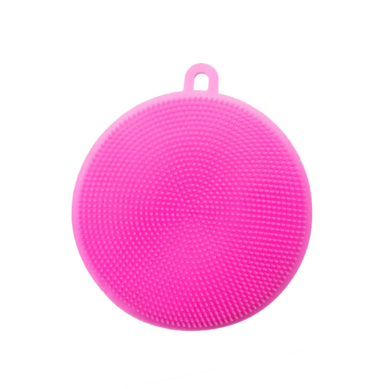 1pcs Pink Волшебные чистящие щетки, мягкая силиконовая миска для посуды, кастрюля, чистящие губки, чистящие подушечки, инструмент для уборки пищи, кухонные аксессуары - Цвет: 1pcs Pink