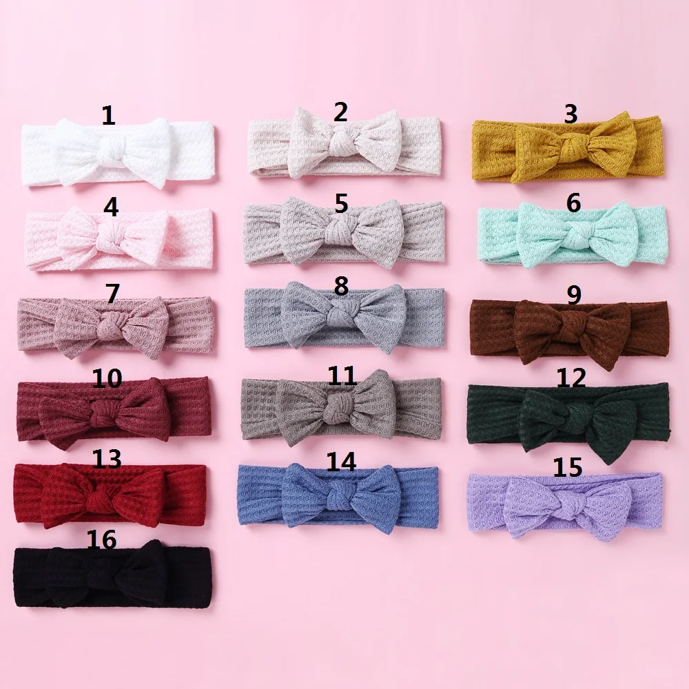 32pc/lot Baby Girls Wool Knitted Headband,Fashion Kids Knit Turban Headbands Children Girl's Lace Bows Headband Hair Accessories ins 2020 spring and autumn new baby girl baby baby 3 3 years old flounced knitted all match wool hat