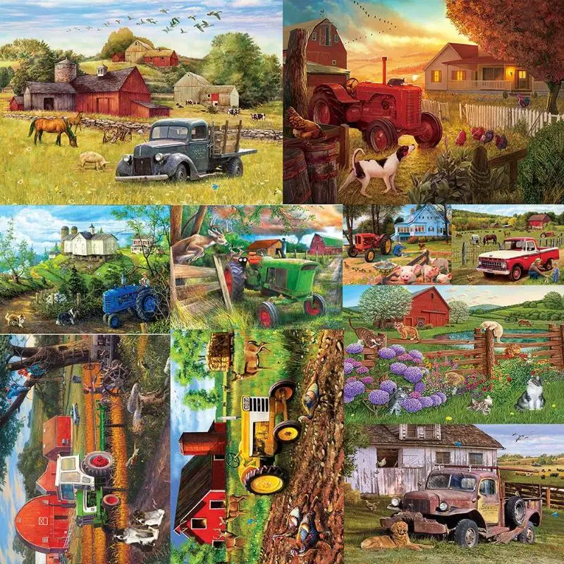 

5D DIY Full Drill Diamond Painting Rural Landscape Pattern Cross Stitch Diamond Painting Cross Stitch 2019
