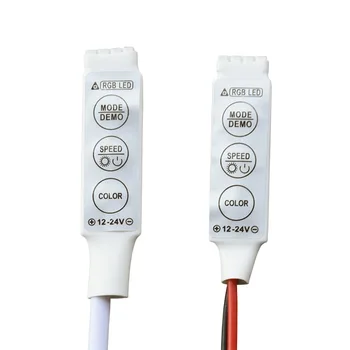 

12V 24v 72W Mini 3 Keys Single RGB Color Controller Brightness Dimmer 50PCS