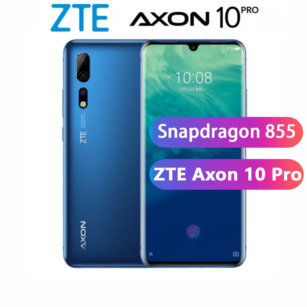 Zte Axon 10 Pro 4G 5G мобильный телефон Snapdragon 855 Восьмиядерный 48MP 3x Zoom DTS 6 47 &quotCurvy Edge экран