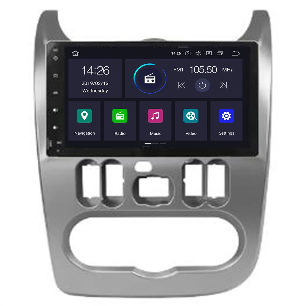 Sale 4GB 9" HD Android 9.0 Car Stereo For Renault Duster Dacia Logan Sandero Auto Radio FM GPS Navigation WiFi Backup Camera No DVD 2