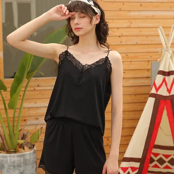 

New Products Silky Latte Lace Camisole Women's Outer Wear Retro Base Shirt Thin Underwear Vest 2168