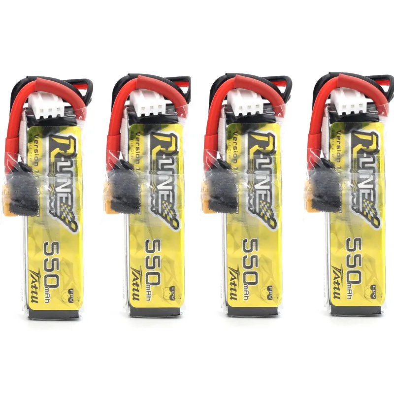 4 шт. TATTU R-Line 550 мАч 2S 7,2 V 95C HV Lipo батарея XT30 разъем для iFlight CineBee Betafpv Cine Whoop Beta FPV Дрон