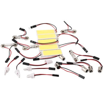 

4pcs 4W COB Chip 24 led LED Car Interior Light T10 Festoon Dome BA9S Adapter 12V,Wholesale Car Vehicle LED Panel Hot Selling