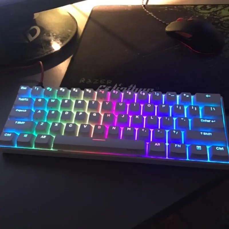 60% механическая клавиатура Bluetooth 4,0 Тип-C цветная(RGB) 61 Ключи Kailh коробка переключения X6HA