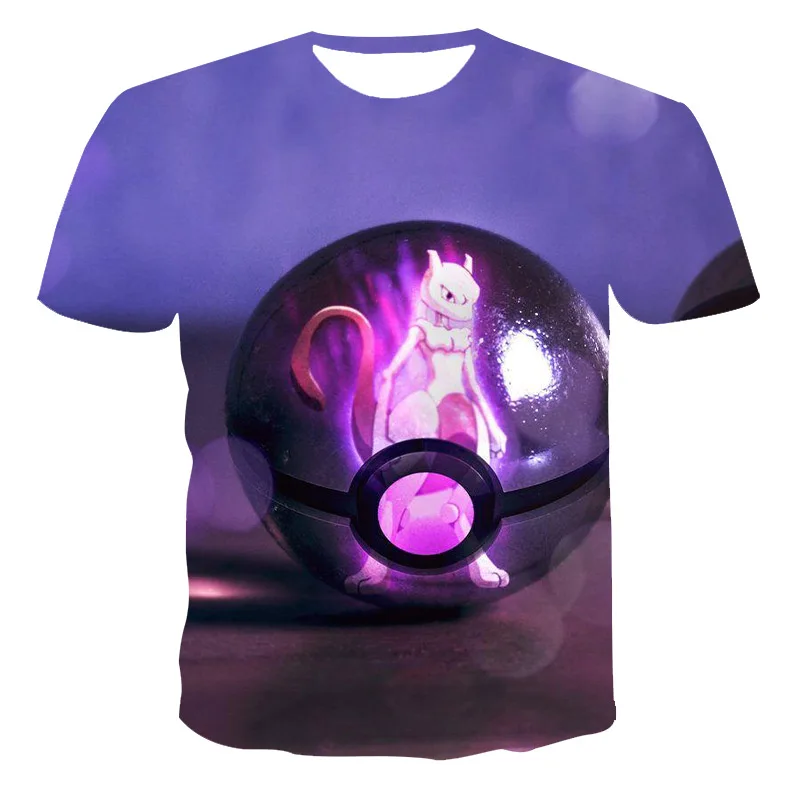 The Latest Summer Male And Female Personality Cute Anime Pokemon Pattern 3d Printing Popular Casual Loose Top Oversized T-Shirt