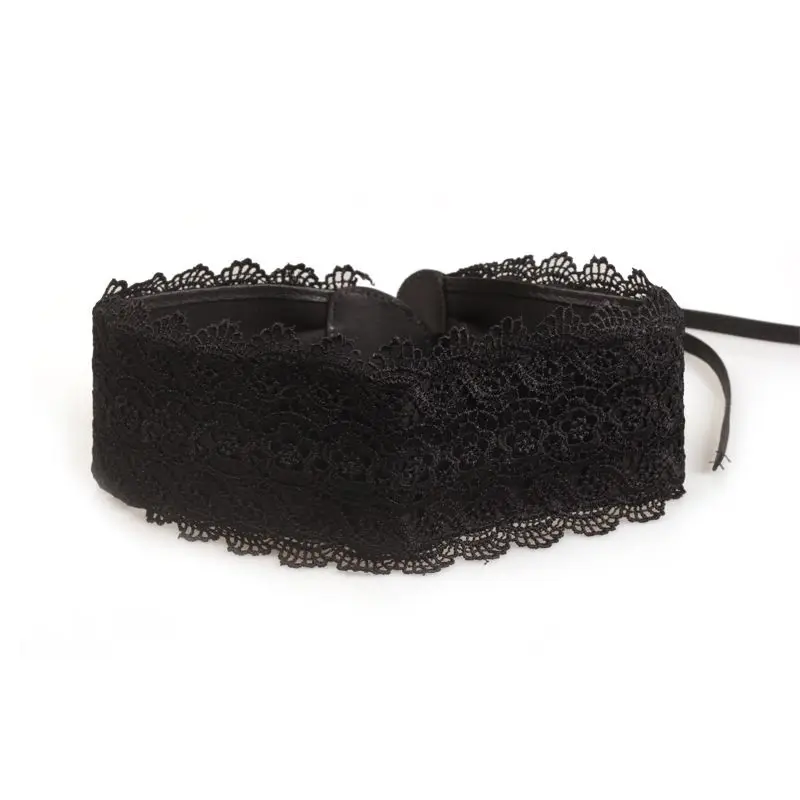Hot Women Belt Multi-Color Optional Sweet Wide Waist Pu Lace Lace Super Wide Belt Strap pu belt lace belt