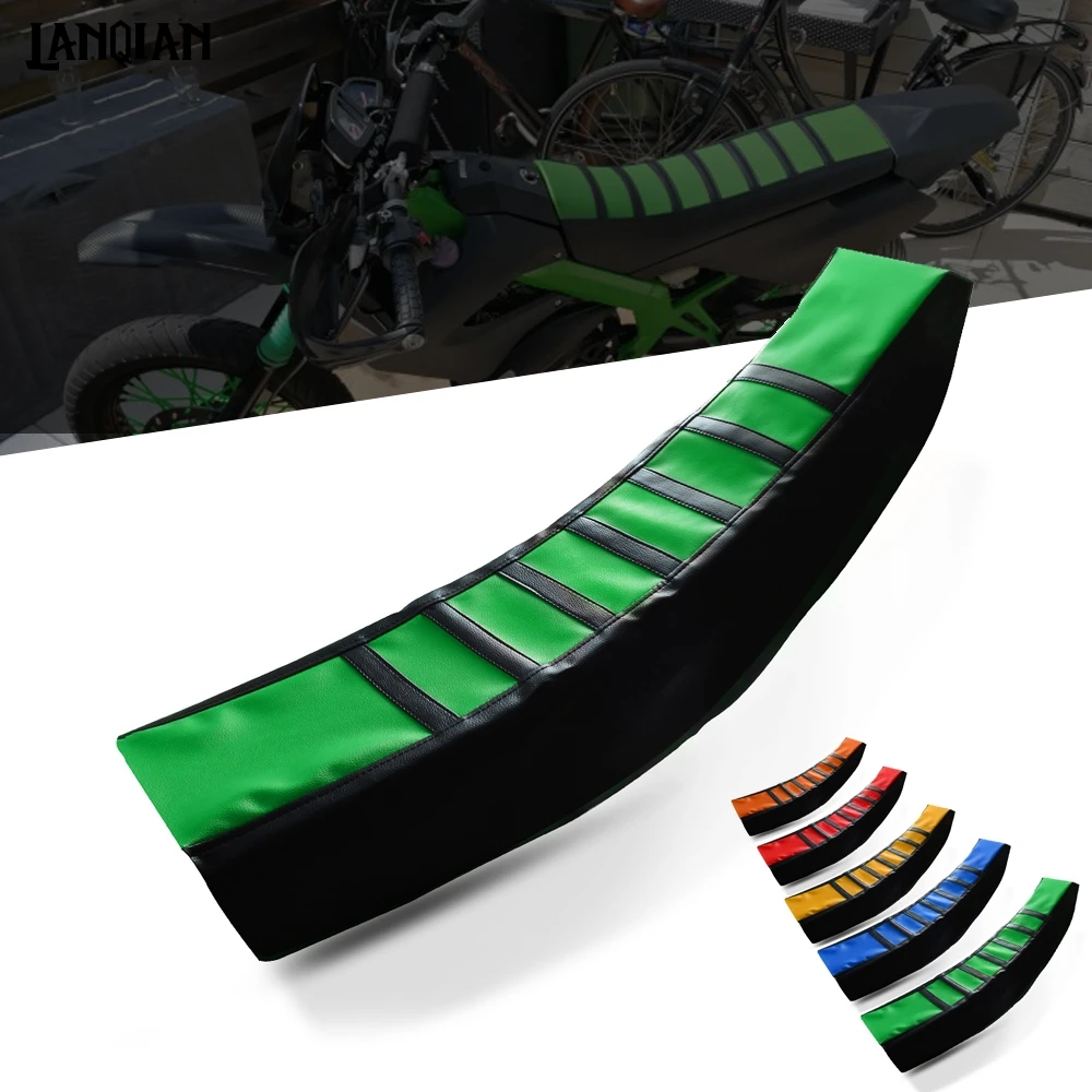 Кожаный чехол на сиденье для мотоцикла в полоску Kawasaki KX KLX KDX 65 85 100 125 250 F 450 R SR 450F