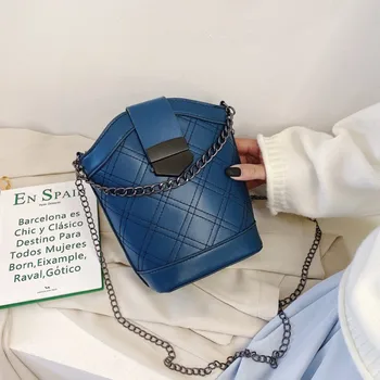 

Messenger bag female 2020 new super fire diamond chain bucket bag wild shoulder bag bucket bag evening clutch bags