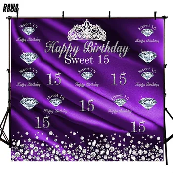 

DAWNKNOW Diamond Vinyl Photography Background For Baby Happy Birthday Photo Shoot Backdrop For Birthday Party Photo Studio G909