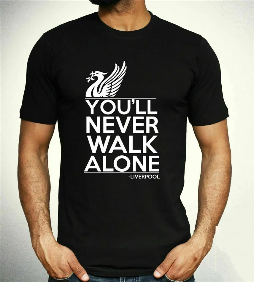 

Liverpool T-Shirt You'Ll Never Walk Alone Football Fan Club Mens Gift Black S3Xl Fashion Tee Shirt