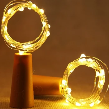 

Glass Bottle Light String 2m/6ft 20PCS LED Cork Shaped Starry Lights Christmas New Year Valentines Wedding Party Deco light
