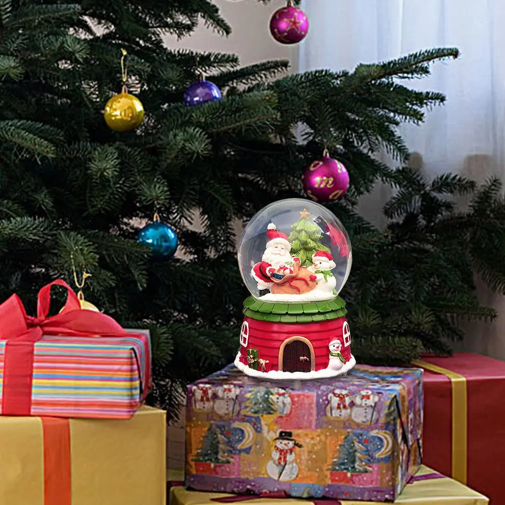 Музыкальная шкатулка Hristmas с изображением снежного шара Санта Клауса