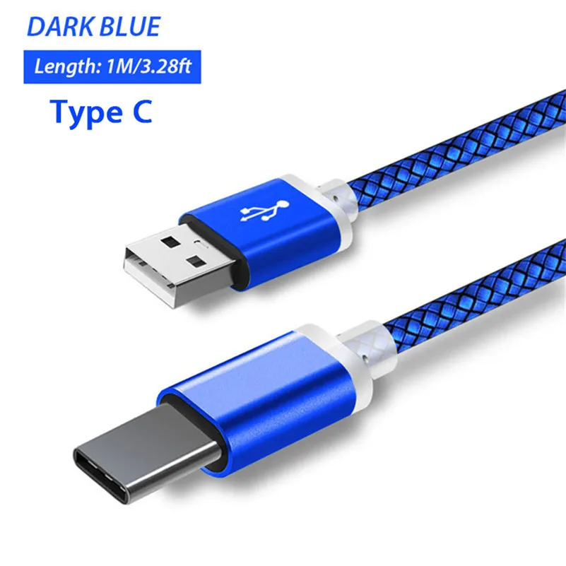 10 мм Тип usb C зарядное устройство кабель для Blackview BV9900 Bv9700 Bv9600 BV6800 Oukitel U25 U23 U18 Wp2 P10000 pro K10 K12 USB-C для быстрой зарядки - Цвет: Blue Type C Cable