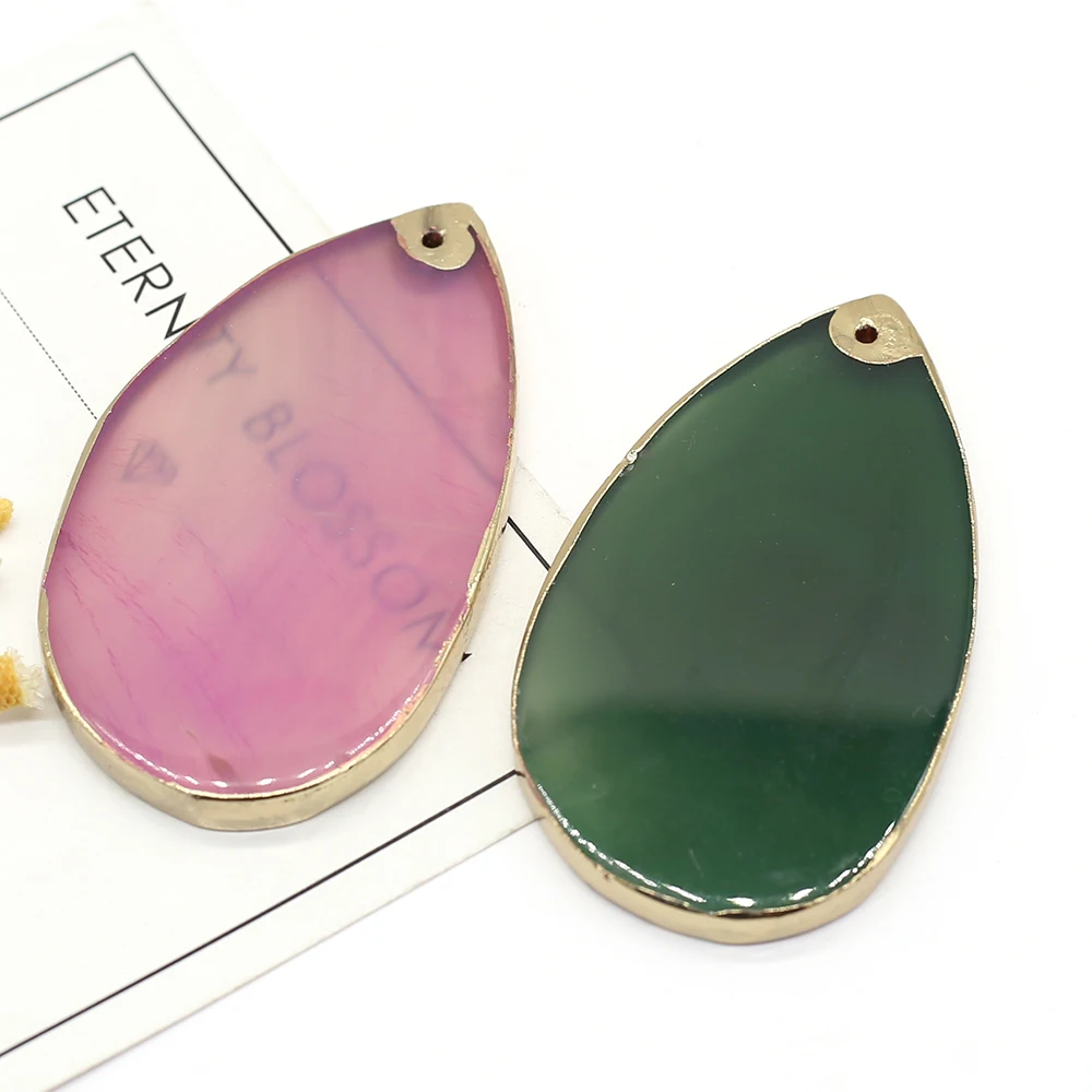 

Natural Stone Pendant Water Drop Shape Quartz Exquisite Agates Charms For Jewelry DIY Necklace Bracelet Earring Accessory Making