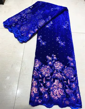 

Nigerian french Velvet Lace Fabric 2020 High Quality Lace African Velvet Lace Fabric With sequence For wedding Dress Sewing