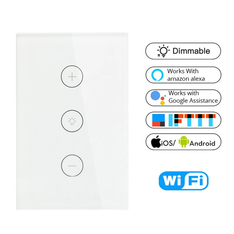 

Tuya Smart Life US Wifi Smart Dimmer Wall Touch Switch APP remote Control Smart Home Automation Domotica Alexa Google Home