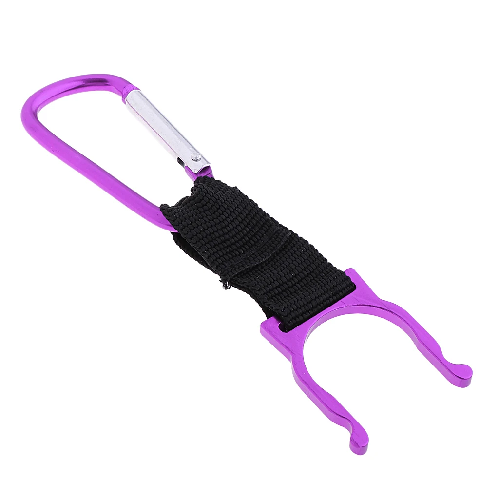 Water Bottle Carabiner D Ring Cup Flask Hook Holder with Aluminum Alloy Keyring Belt Clip for Fishing