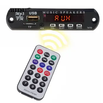 

Car Radio Handsfree 12V Mp3 decoder Board Panel Bluetooth 5.0 Wireless FM Module TF Card 3.5mm USB AUX Music