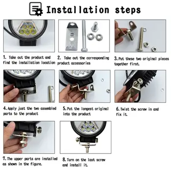 

Round LED Work light Off-Road 12V DC 6500K Waterproof White Motorcycle