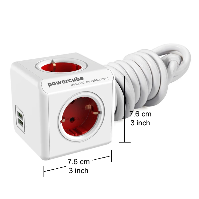 Сетевой удлинитель Allocacoc с 2 USB портами и 4 1 5/3 м|Удлинители электрические| |