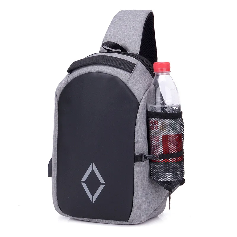 

New Style USB Rechargeable Men Chest Pack Casual Business Shoulder Bag Business Trip Travel Large-Volume Messenger Backpack