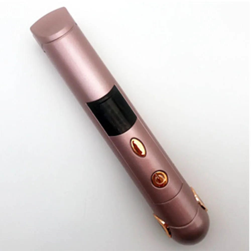 Rose gold USB подзарядка многофункциональные маленькие утюжки для выпрямления волос светодиодный дисплей беспроводной портативный выпрямление приспособление для укладки волос - Цвет: Rose gold