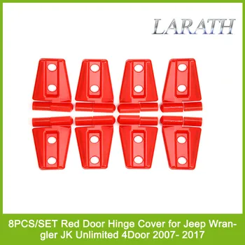 

8PCS/SET Red Door Hinge Cover for Jeep Wrangler JK Unlimited 4Door 2007- 2017