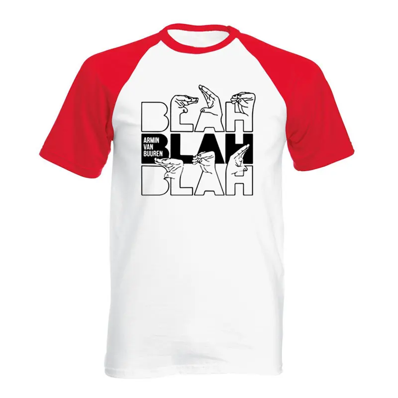 Новинка, летняя футболка ARMIN VAN BUUREN BLAH, футболка для транса, фанатов музыки, классная Повседневная футболка, DJ, Мужская хлопковая футболка с коротким рукавом, комбинированные Топы европейского размера