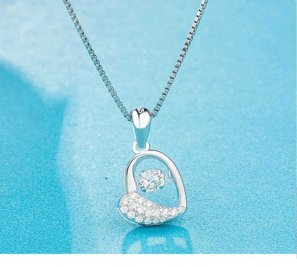 UMCHO сердце Beatin 925 пробы серебряные ожерелья подвески вечерние для женщин обручение S925 подарки Ювелирные украшения без цепи